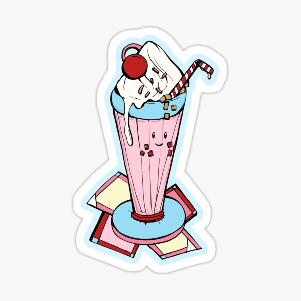 Pastel milkshake pattern Sticker