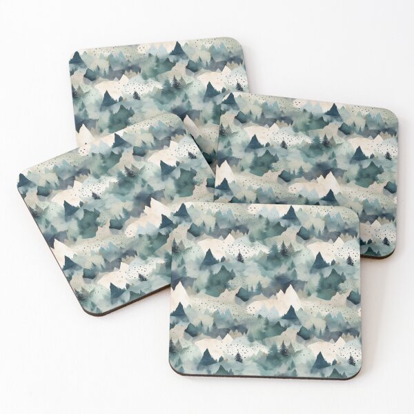Item preview, Watercolor Trees & Mountains designed and sold by semioddfinds.