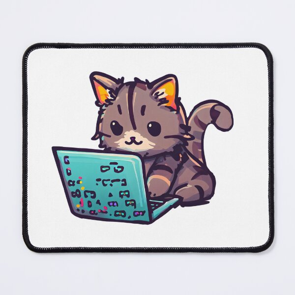 Item preview, cute cat on laptop designed and sold by yinon-h.