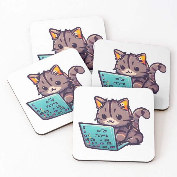 Item preview, cute cat on laptop designed and sold by yinon-h.
