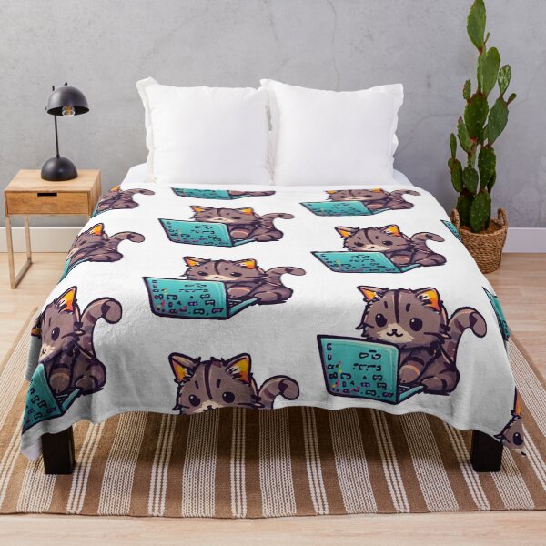 Item preview, cute cat on laptop designed and sold by yinon-h.