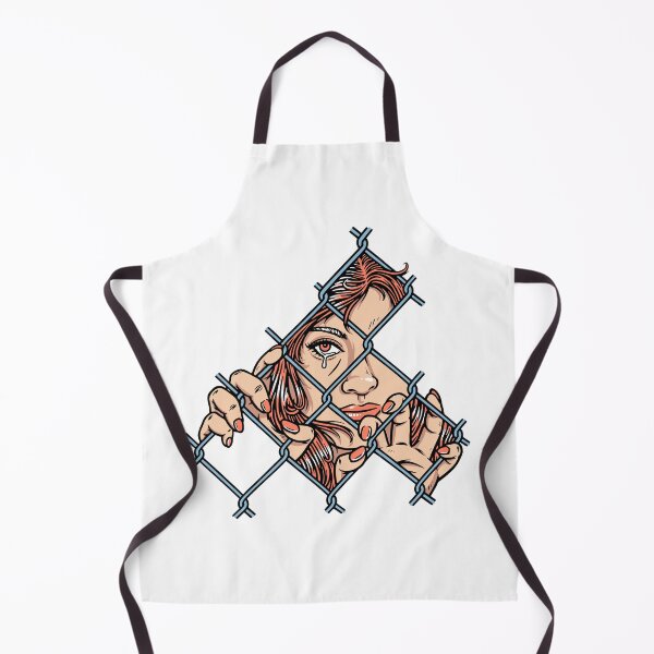 Item preview, sad face of woman behind metal fence designed and sold by teenlabel.
