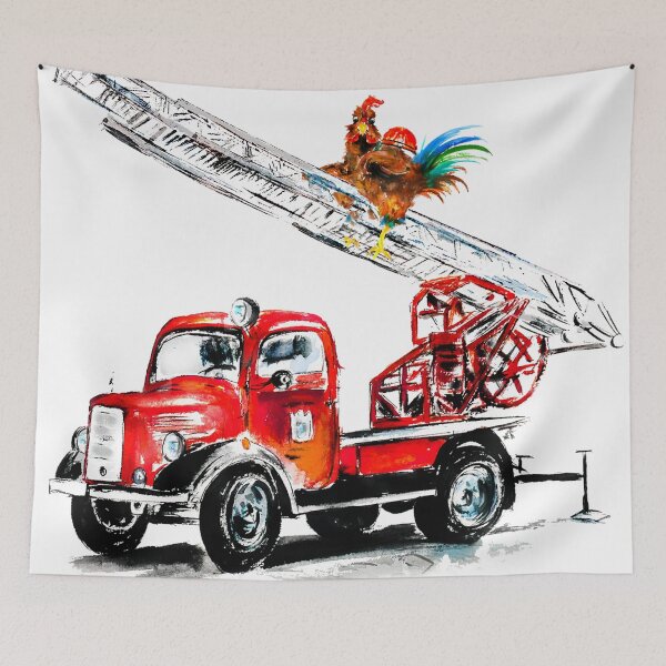 Item preview, Fire truck rooster designed and sold by CorneliaPilz.