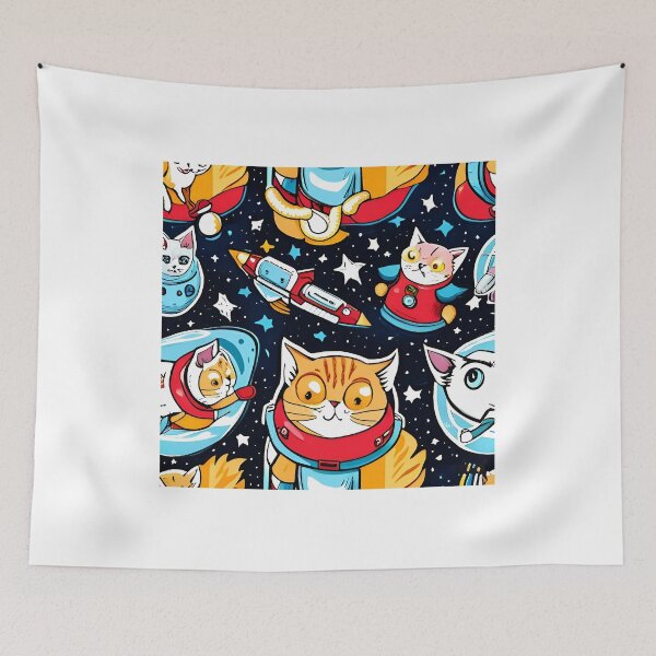Item preview, Seamless pattern with cute cats in space. Vector illustration. designed and sold by LooperSDart.
