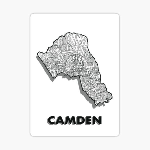 Camden Map London Boroughs Sticker For Sale By Damnfinecuppa   St,small,507x507 Pad,600x600,f8f8f8.u5 