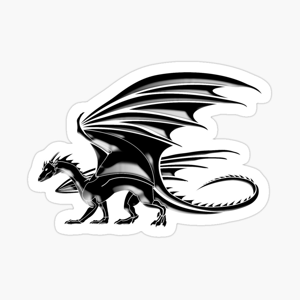 Schwarz Auf Weiss Ebenfalls Drachen Fliegender Drache Poster Von Tomsredbubble Redbubble