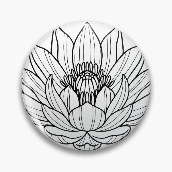 Item preview, Line art lotus flower designed and sold by gamboling.