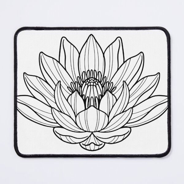 Item preview, Line art lotus flower designed and sold by gamboling.
