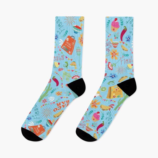 Item preview, Mexican fiesta party blue background designed and sold by SweetCoolVibes.