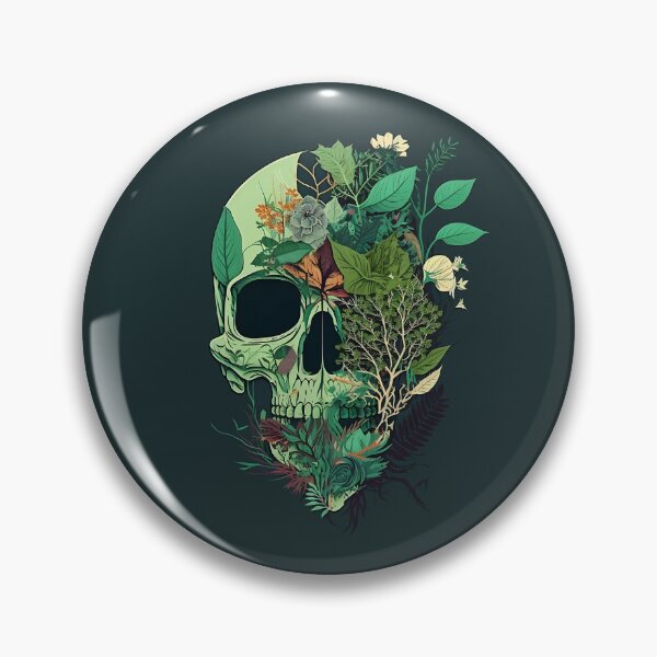 Item preview, botanical skull designed and sold by Sunchildprints.
