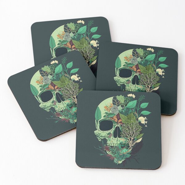Item preview, botanical skull designed and sold by Sunchildprints.
