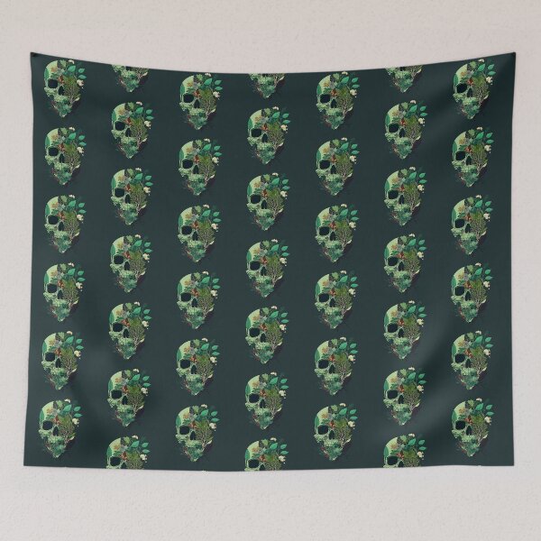 Item preview, botanical skull designed and sold by Sunchildprints.