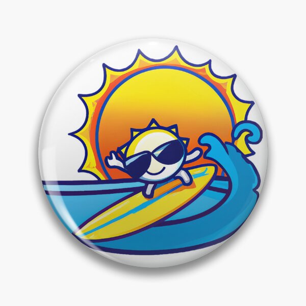 Item preview, Surfing Sunshine - Kawaii Sun Riding Waves designed and sold by NathalieRached.