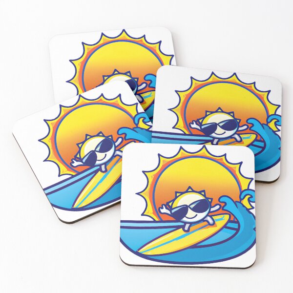 Item preview, Surfing Sunshine - Kawaii Sun Riding Waves designed and sold by NathalieRached.