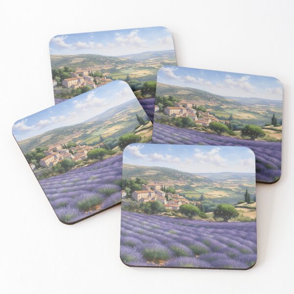 Item preview, Provence landscape oil painting, lavender field and village designed and sold by mliotard.