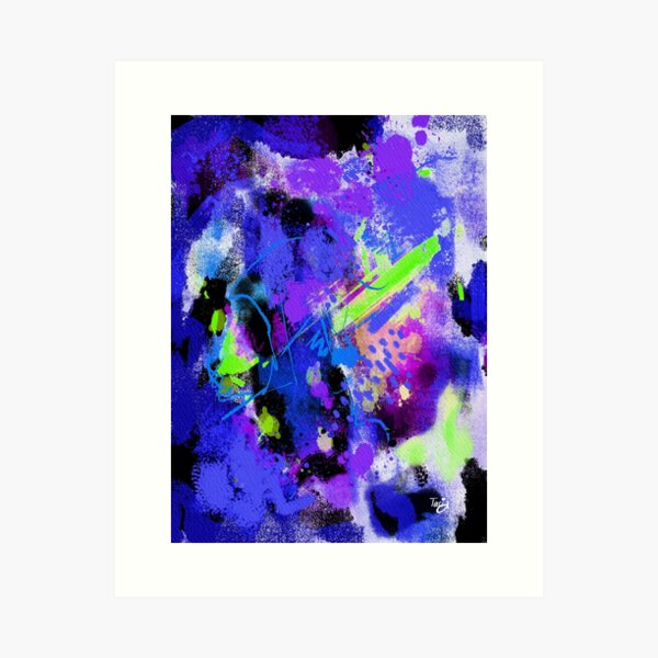 Colorful Funky Multi Vibrant Emo Skulls Carnival Abstract Print