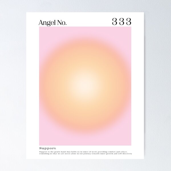 Vista previa del artículo con la obra «Póster de aura positiva, número de ángel 333, impresión de aura con gradiente espiritual, arte de pared moderno, póster de aura colorido con energía positiva», diseñado y vendido por DigiRendezvous.