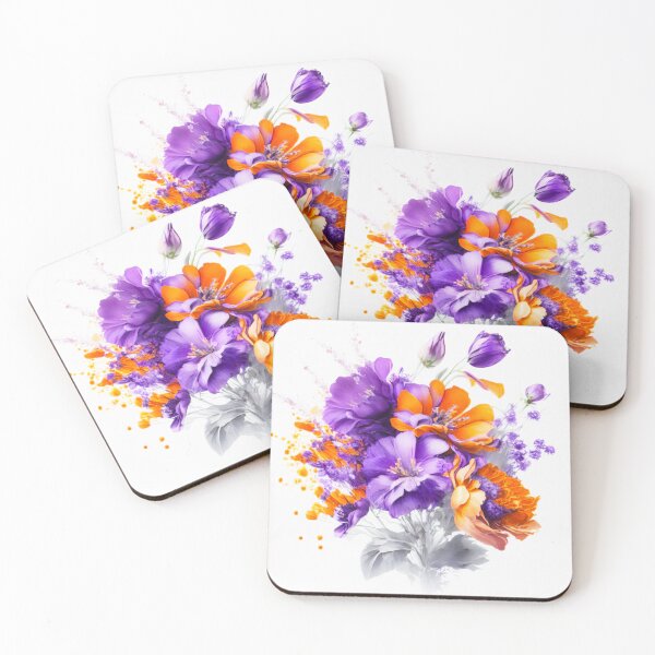Item preview, Bouquet of orange and purple flowers designed and sold by flashcompact.