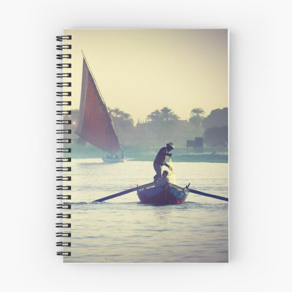 Item preview, Copie de Copie de Copie de Sunrise on the Nile river, fishermen  and hot air balloons-  landscape - Egypt photography designed and sold by art-of-egypt.