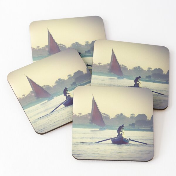 Item preview, Copie de Copie de Copie de Sunrise on the Nile river, fishermen  and hot air balloons-  landscape - Egypt photography designed and sold by art-of-egypt.