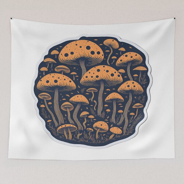 Item preview, Retro Fairy Mushroom Sticker Design Fractal Mushroom Illustration Colourful Shades Artwork Highly Detailed Clean Design designed and sold by RedArtG09.