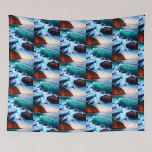 Item preview, Awe-Inspiring Waves in the Setting Sun designed and sold by fkc666.