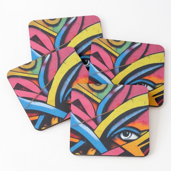 Item preview, Reflective abstract/characters on urban graffiti designed and sold by Piotrek0001.