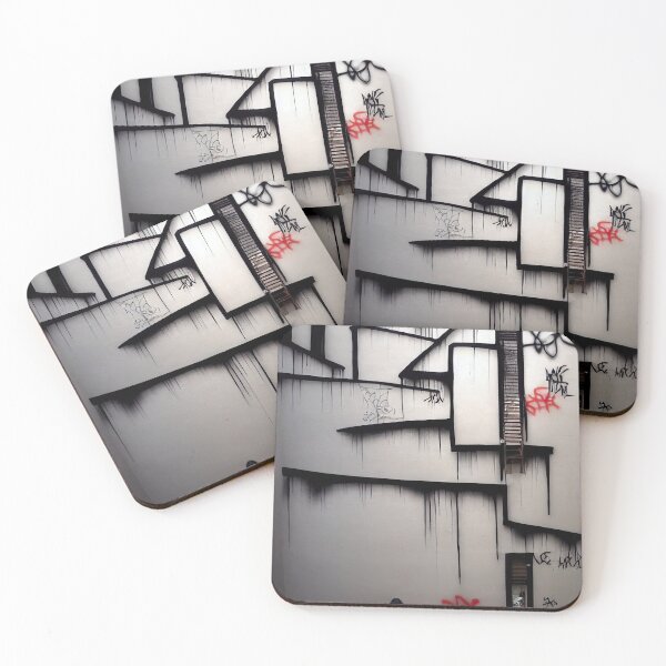 Item preview, Reflective abstract/characters on urban graffiti designed and sold by Piotrek0001.