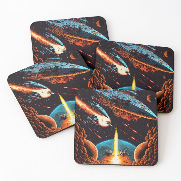 Item preview, Pixelated Starship Showdown: Battle Among the Stars designed and sold by Retro Type.