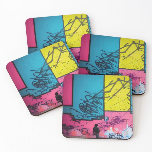 Item preview, Reflective abstract/characters on urban graffiti designed and sold by Piotrek0001.