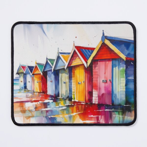 Item preview, Gouache beach huts designed and sold by Hilary Thwaites.