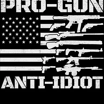 Imagen de la obra Pro Gun Anti Idiot USA Flag Men's Pro Gun Anti Idiot Gear de DynamicDesign