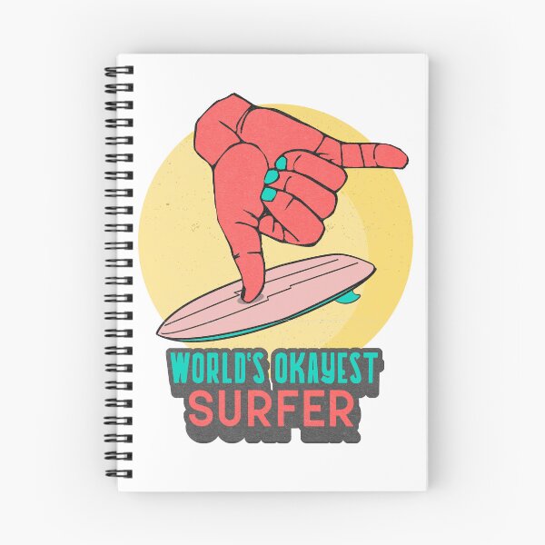 Item preview, World's okayest surfer - retro vintage styled shaka surfer designed and sold by sashashuba.