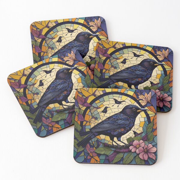 Item preview, Blackbird mosaic-inspired flowerpunk  designed and sold by Teafortwot42.