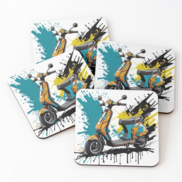 Item preview, Awesome Colorful Ink Splatter on Retro Scooter Design designed and sold by Michael Voyler.