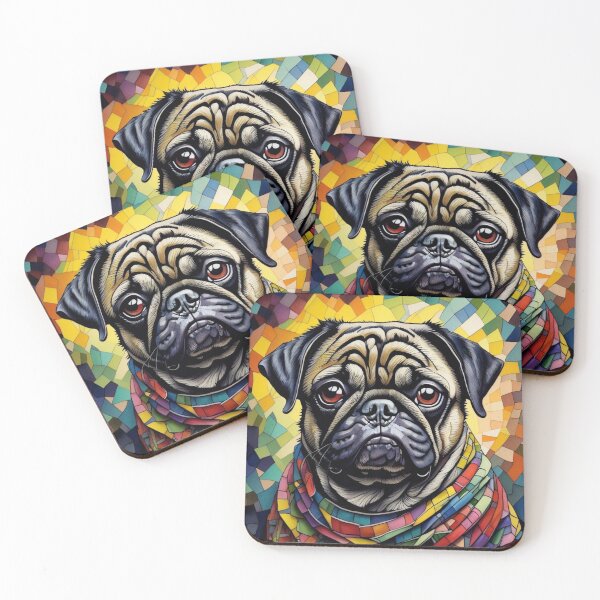 Item preview, Pug mosaic colourful  designed and sold by Teafortwot42.