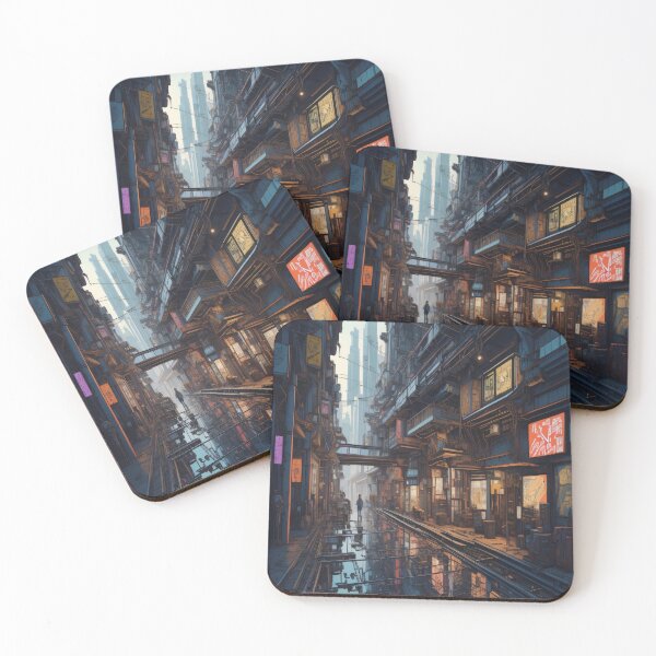 Item preview, Cyberpunk rainy day street designed and sold by shadowartsss.
