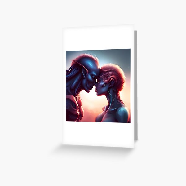 Aliens in Love Greeting Card