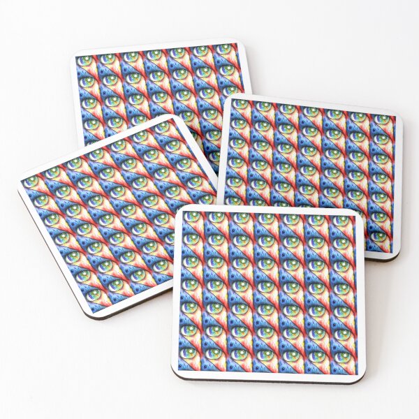 Item preview, Creepy Eye Watercolor Pattern - Red and Blue designed and sold by Aaron2610.