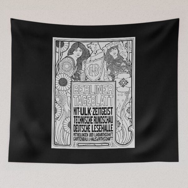 Item preview, Vintage Art Nouveau style German Newspaper cover, Ephraïm Moses Lilien, Berliner Tageblatt designed and sold by Proverbial Wisdom Design.