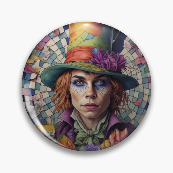 Item preview, Mad hatter watercolour tile and flowers design  designed and sold by Teafortwot42.