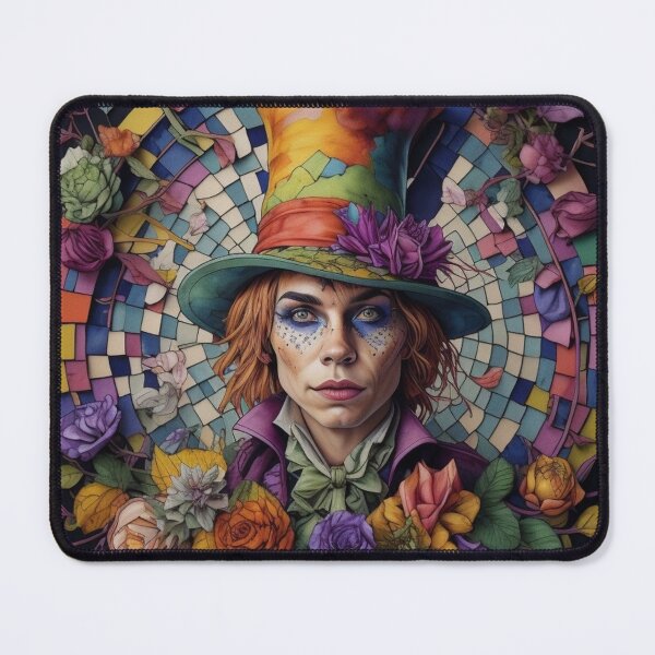 Item preview, Mad hatter watercolour tile and flowers design designed and sold by Teafortwot42.