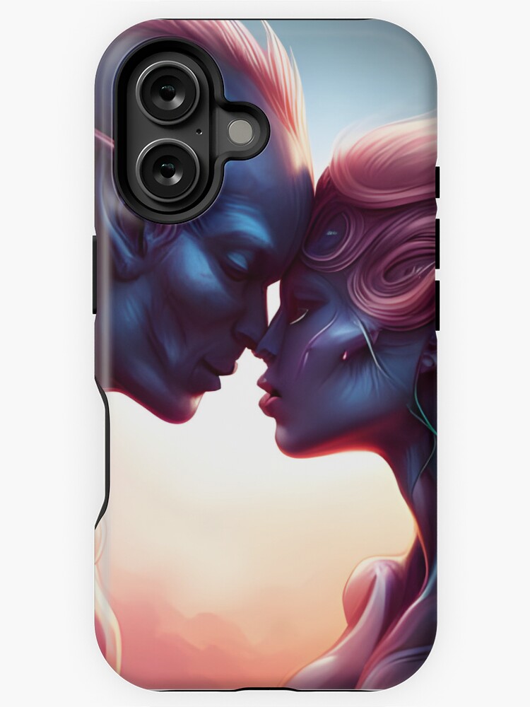 Thumbnail 1 of 4, iPhone Case, Aliens in Love designed and sold by LenCarol.