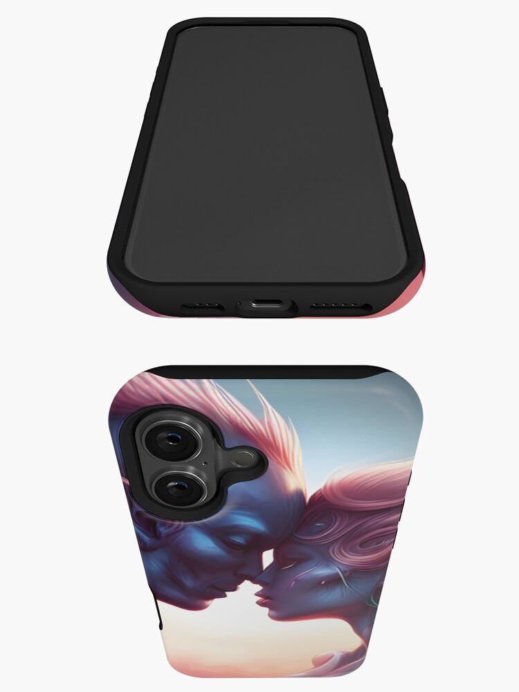 Thumbnail 3 of 4, iPhone Case, Aliens in Love designed and sold by LenCarol.