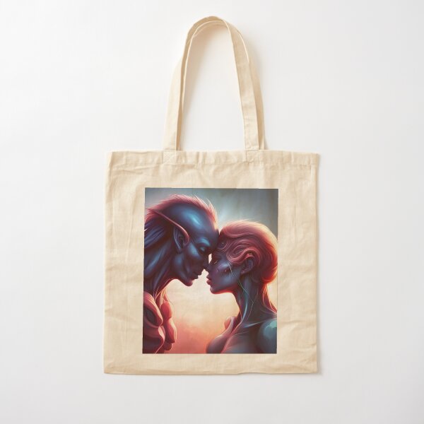 Aliens in Love Cotton Tote Bag