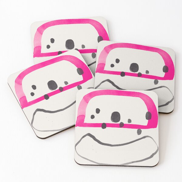 Item preview, Minimalistic Watercolor Painting in Muted Black and Hot Pink designed and sold by gamboling.