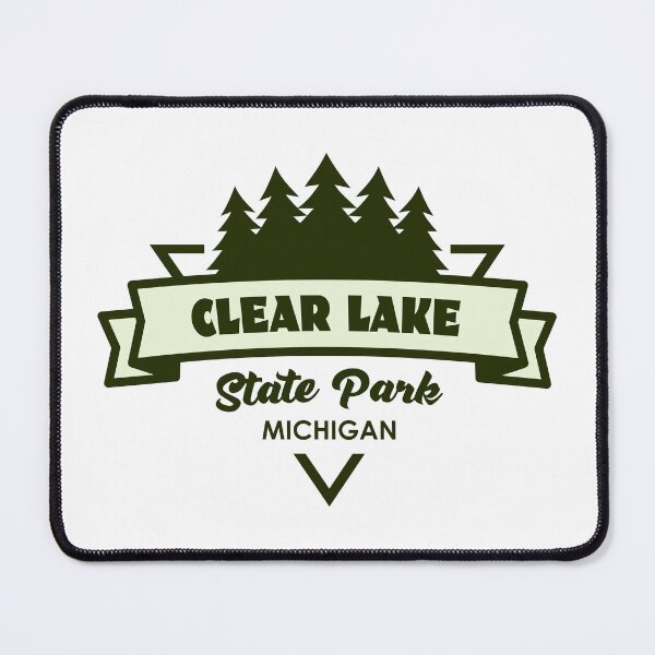 Item preview, Clear Lake State Park Michigan Trees And Ribbon designed and sold by bivenart.
