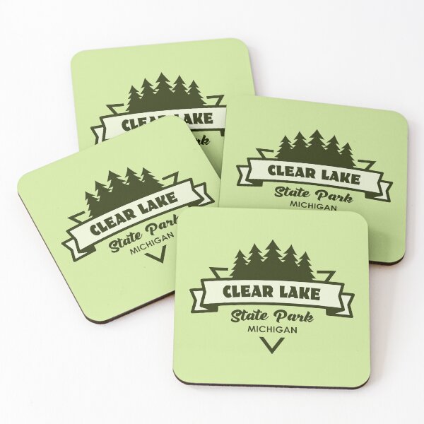 Item preview, Clear Lake State Park Michigan Trees And Ribbon designed and sold by bivenart.