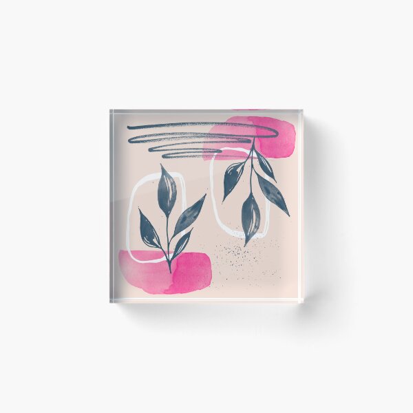 Item preview, Abstract Branches in Hot Pink and Dark Blue Watercolor designed and sold by gamboling.