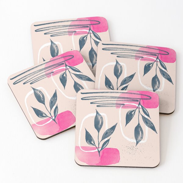 Item preview, Abstract Branches in Hot Pink and Dark Blue Watercolor designed and sold by gamboling.